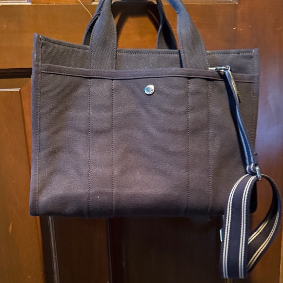 Coach Black Canvas Tote with Gold Logo - Picture 4 of 5